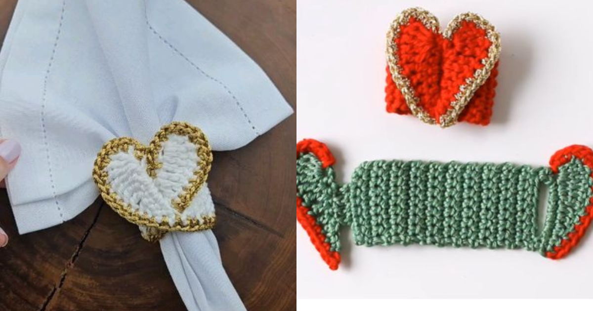 crafting heart shaped napkin rings