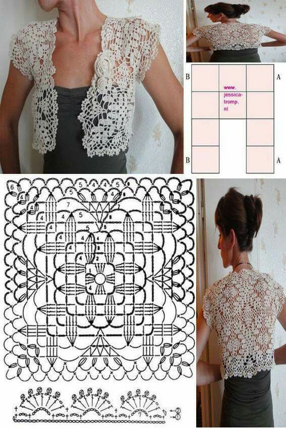 create crochet bolero jacket 10