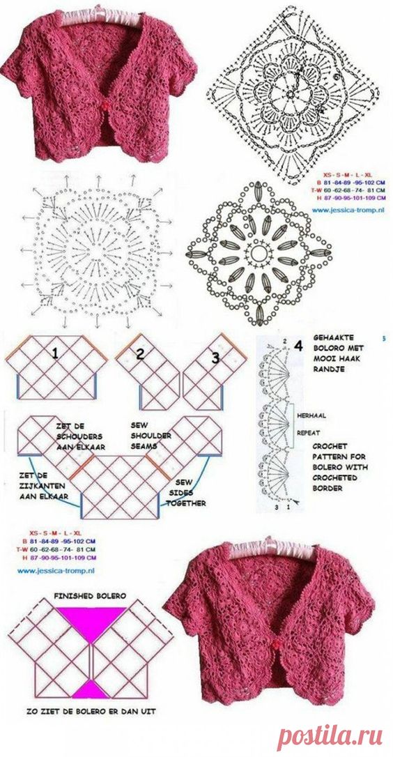 create crochet bolero jacket 7