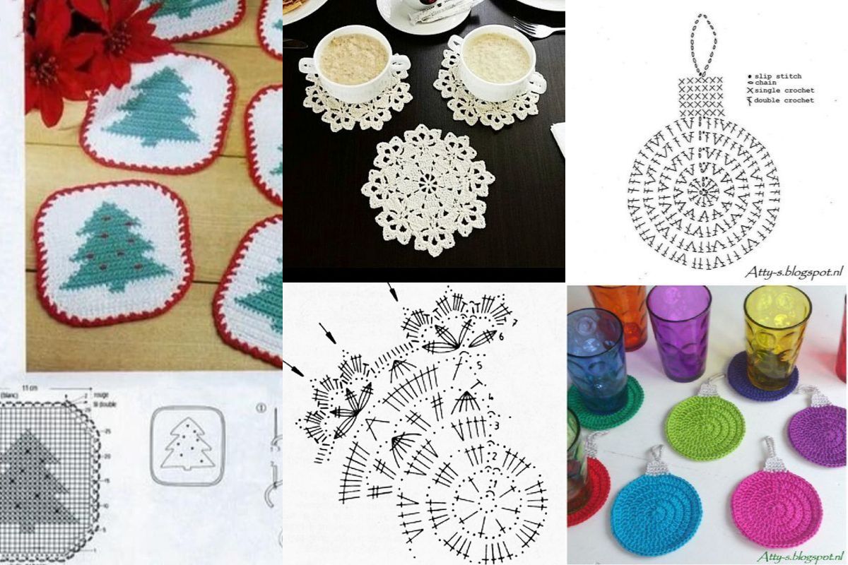 creative christmas crochet coasters ideas 10