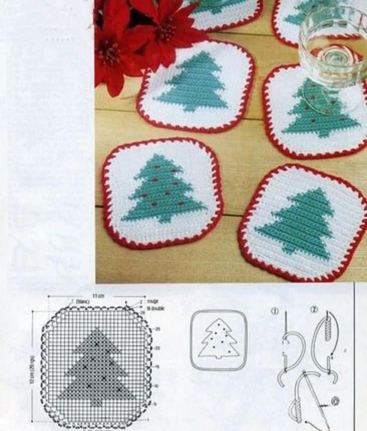 creative christmas crochet coasters ideas 2