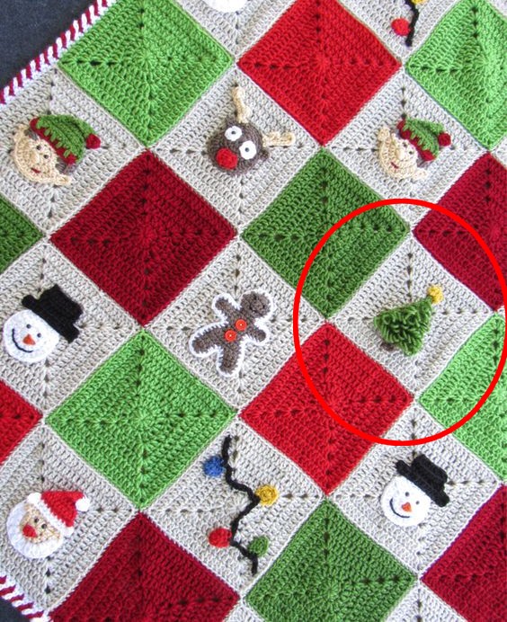 creative crochet christmas tree applique 6