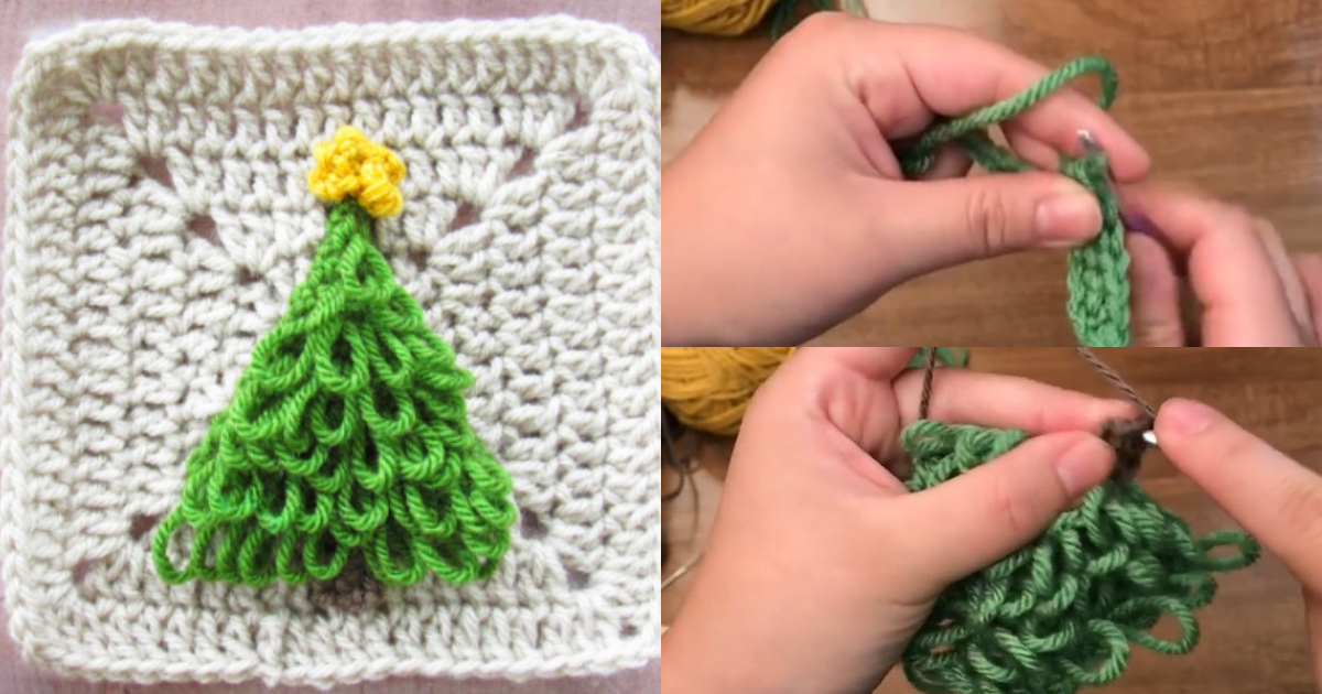 creative crochet christmas tree applique
