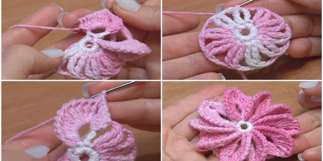 crochet 3d flower