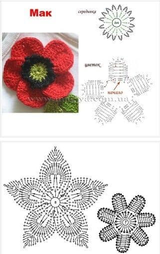 crochet a beautiful poppy 1