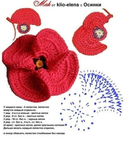 crochet a beautiful poppy 6