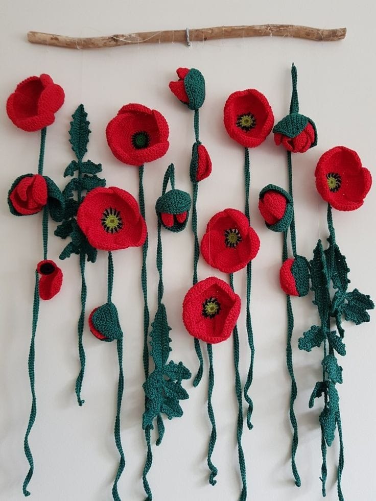 crochet a beautiful poppy 7