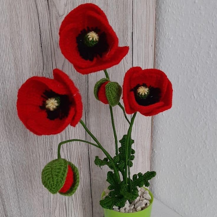 crochet a beautiful poppy