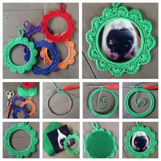 crochet a keychain for a photo holder 4