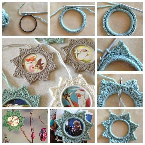 crochet a keychain for a photo holder 8