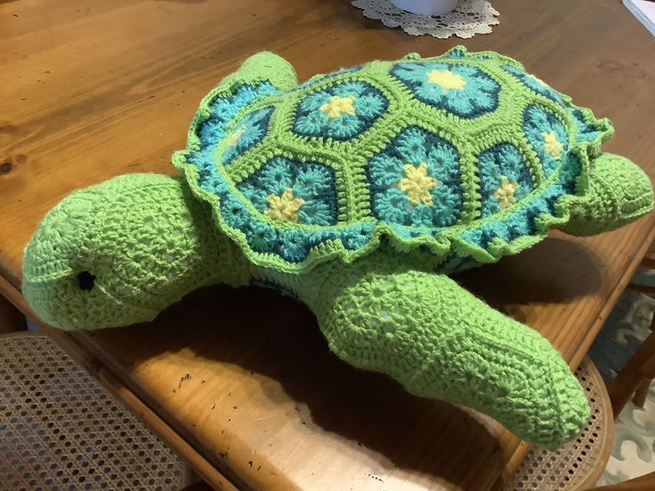 crochet african flower turtle pattern 7