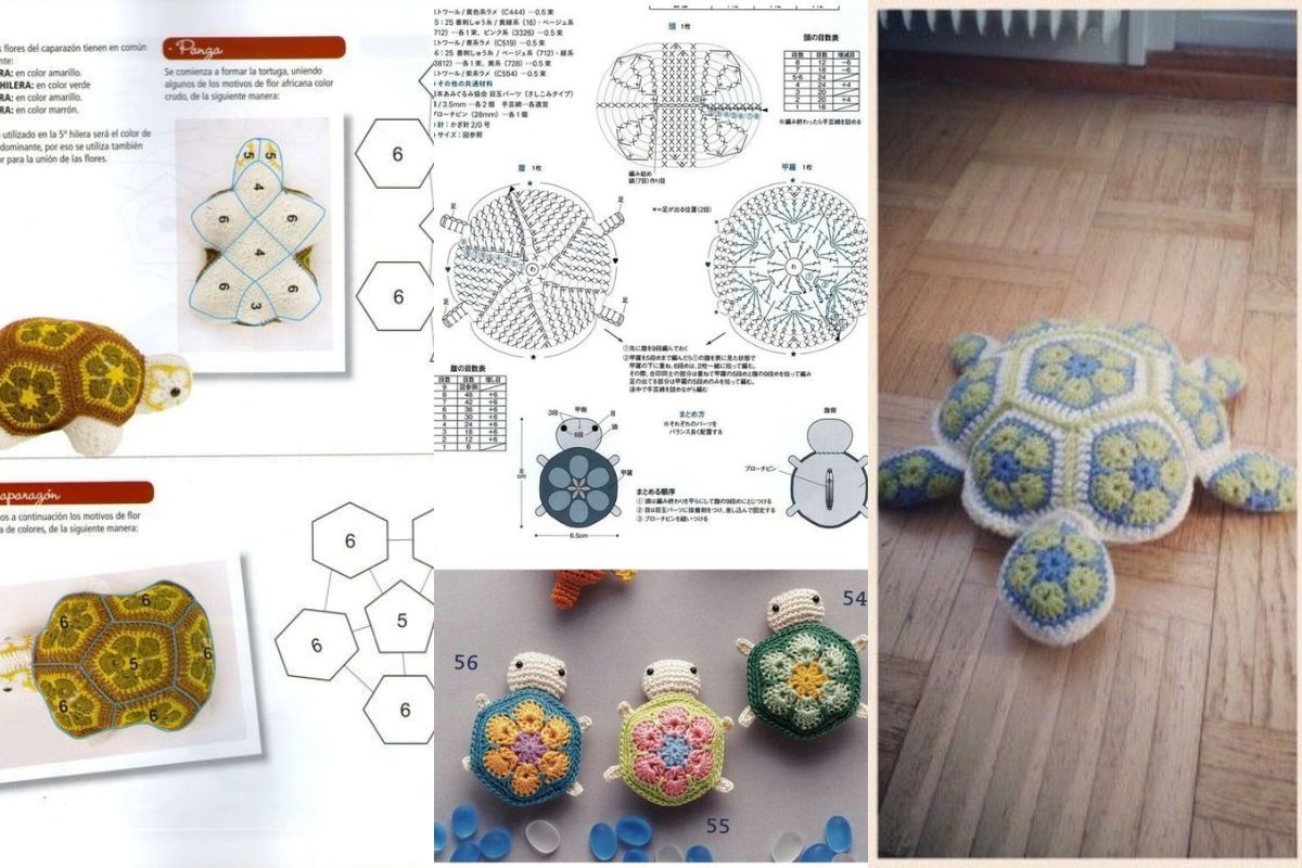 crochet african flower turtle patterns