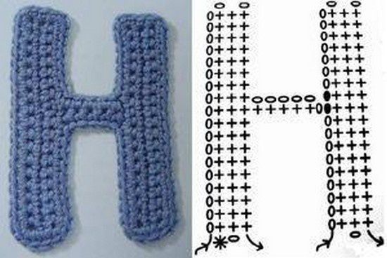 crochet alphabet tutorial h