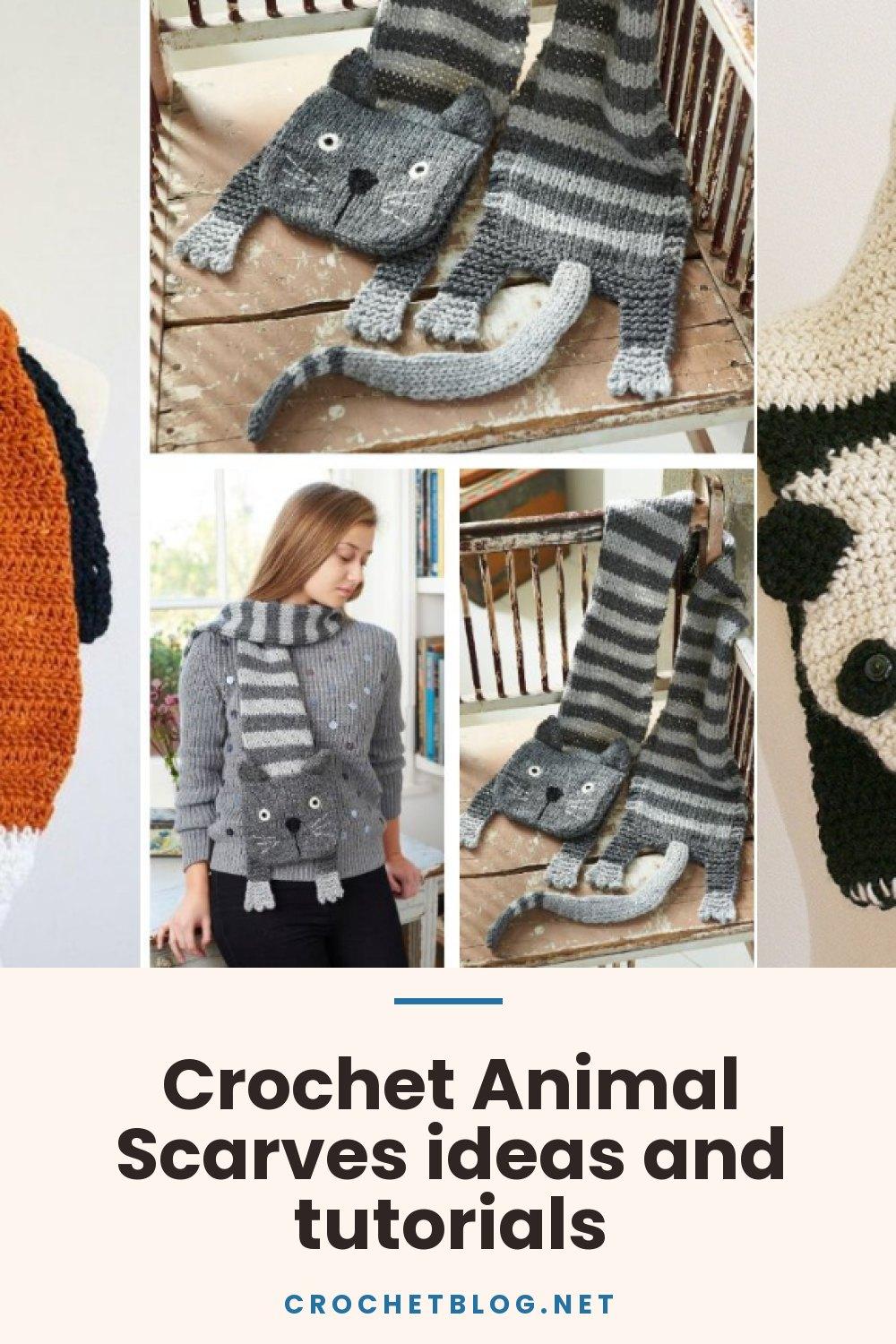 Crochet Animal Scarves ideas and tutorials