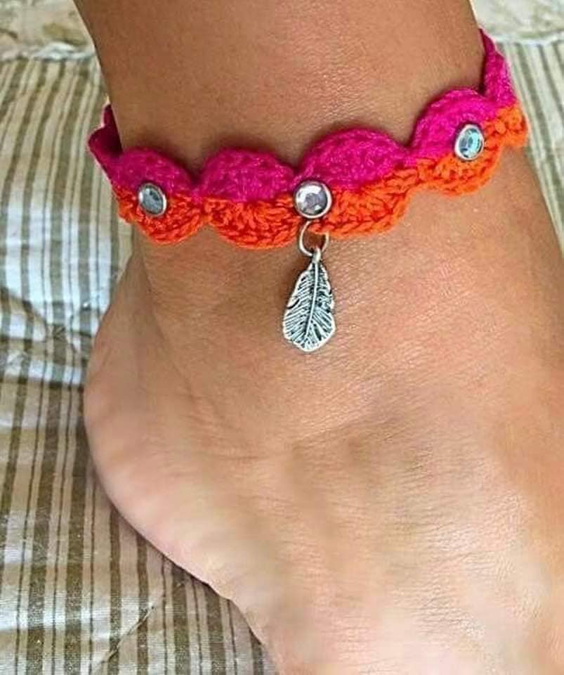 crochet ankle bracelet