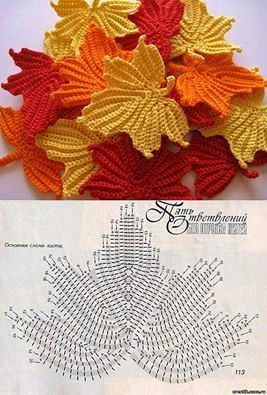 crochet autumn leaves tutorial 6