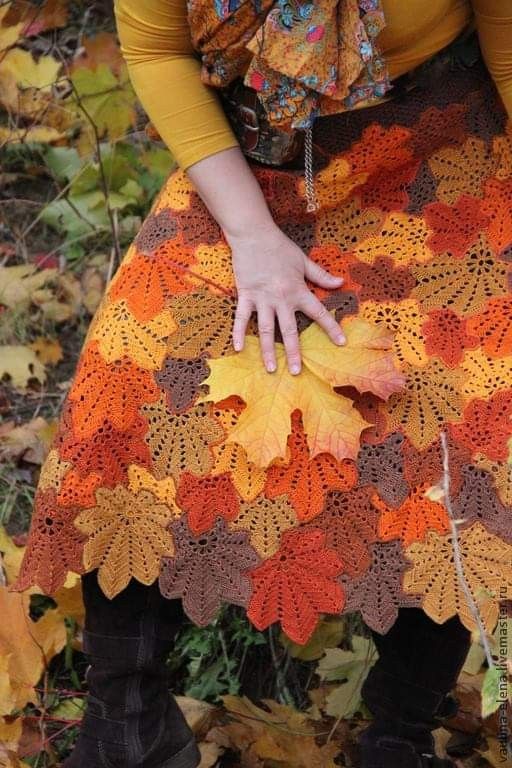 crochet autumn leaves tutorial 7