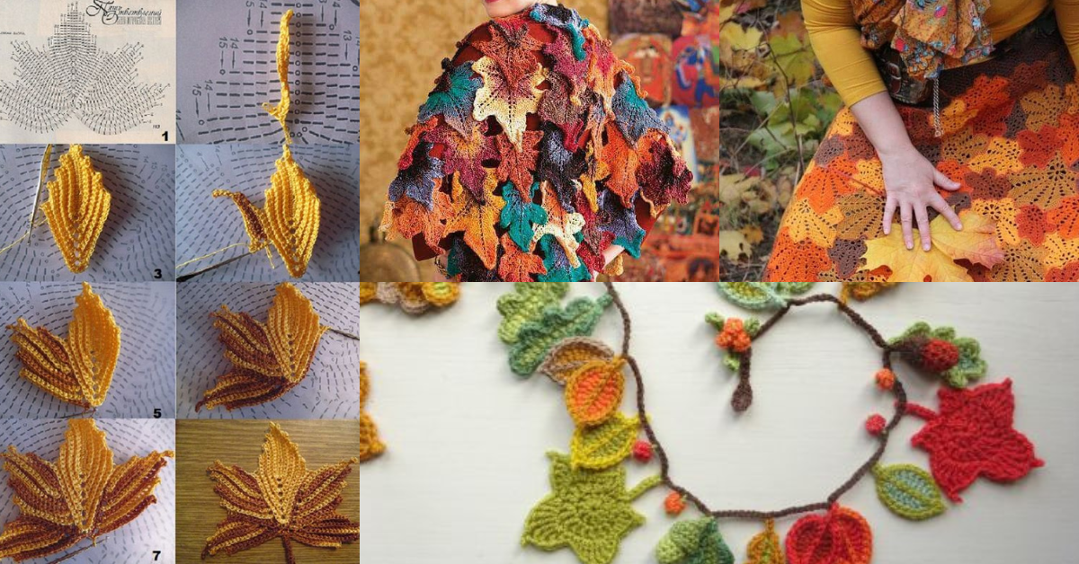 crochet autumn leaves tutorial