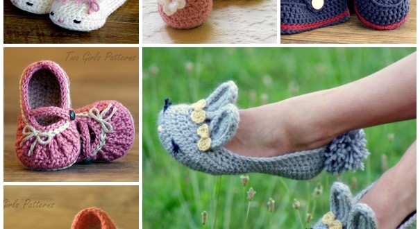 crochet baby and moms slippers