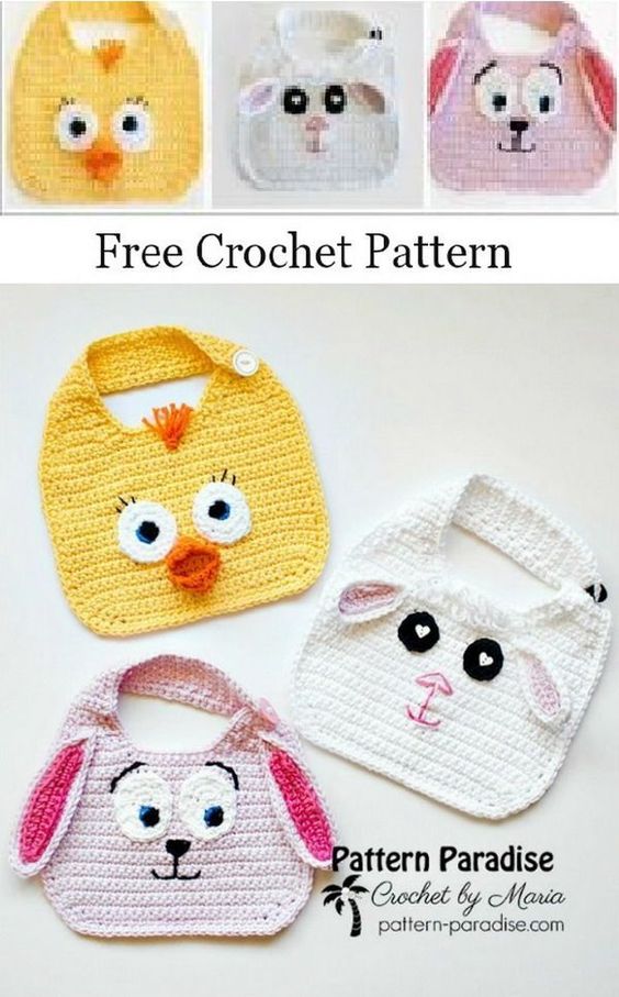 crochet baby bib pacifier clip