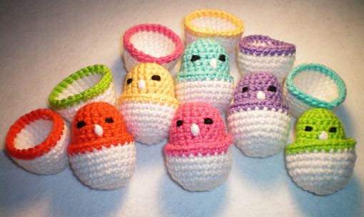 crochet baby chicks eggshell