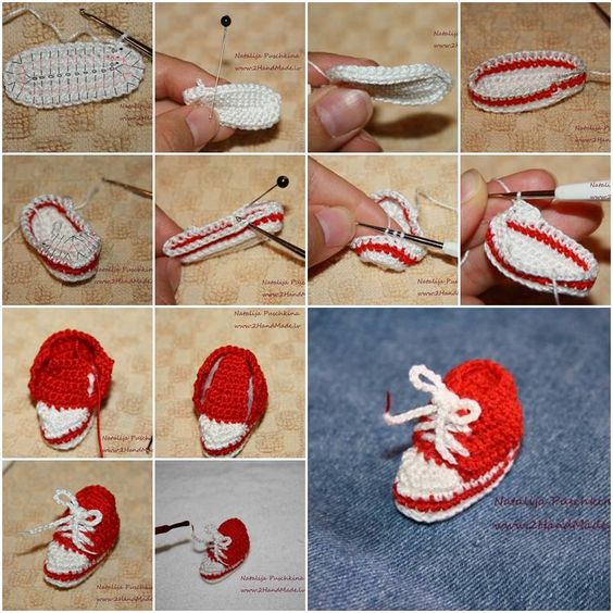 crochet baby converse sneakers free pattern 3