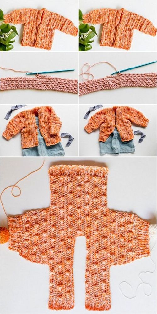 crochet baby jacket tutorial 4