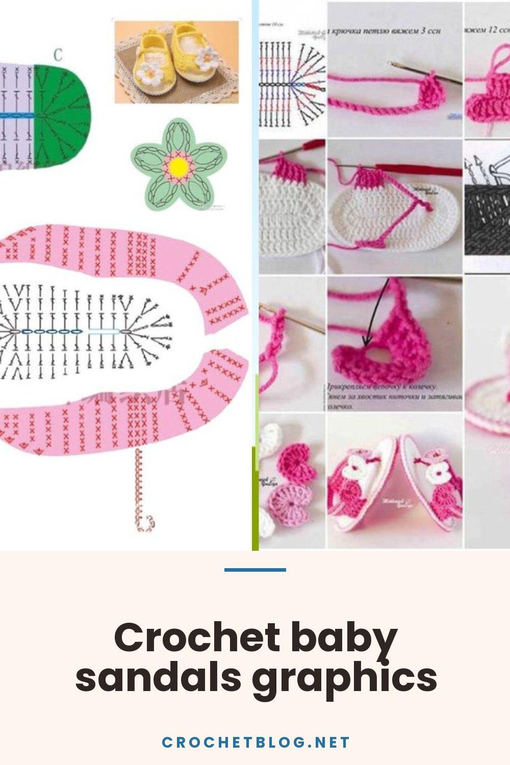 Crochet baby sandals graphics