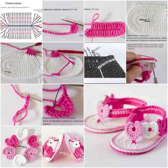 crochet baby sandals graphics