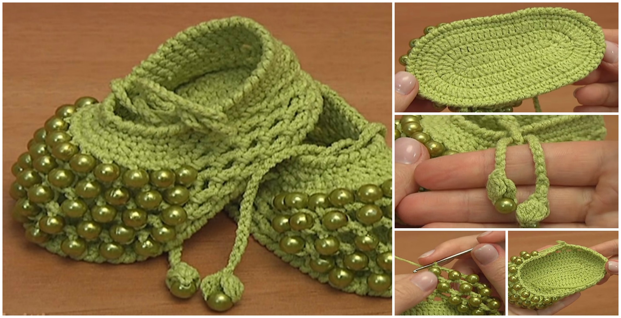 crochet baby shoes beaded