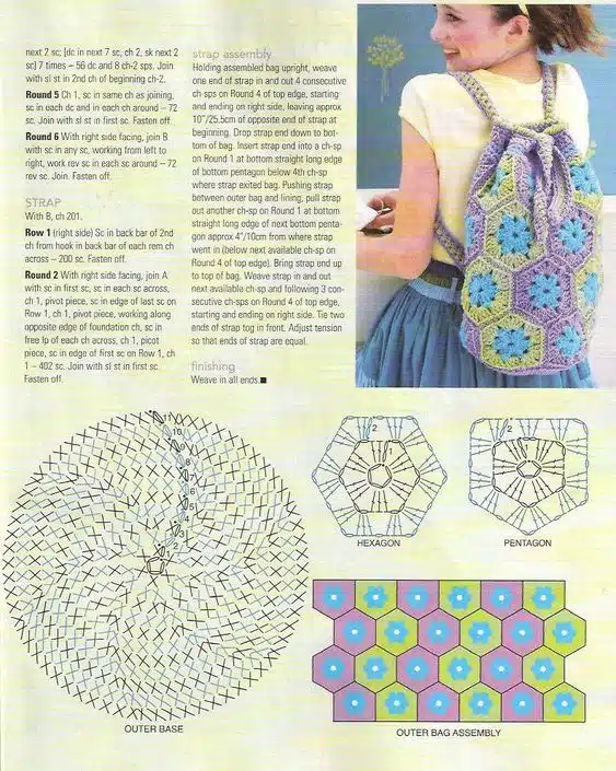 crochet backpacks with square 1