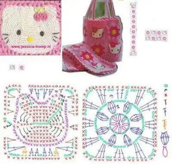 crochet backpacks with square 2