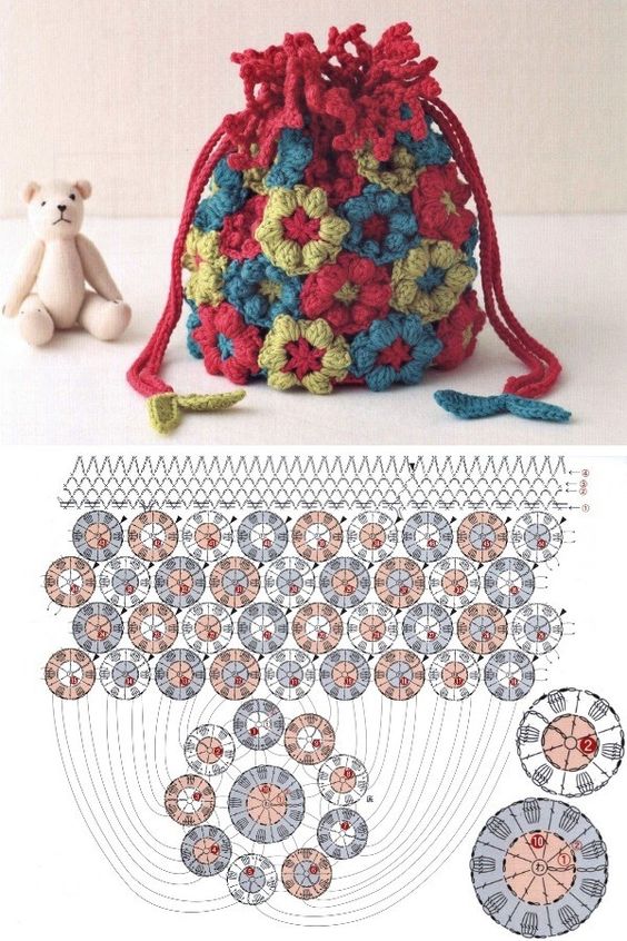 crochet bag models with flowers 1