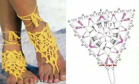 crochet barefoot sandals for summer 4