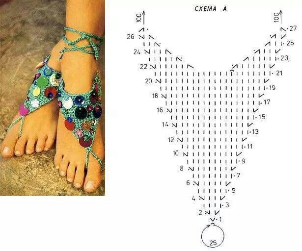 crochet barefoot sandals for summer 7