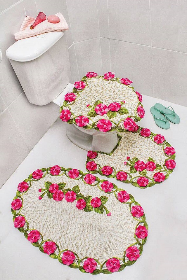 crochet bathroom rugs patterns ideas 6