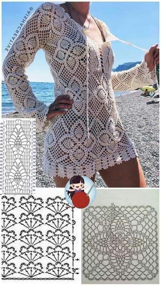 crochet beach cover up patterns 6