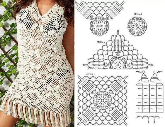 crochet beach cover up with fringes 2