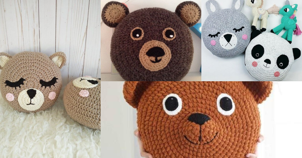 crochet bear cushion tutorial