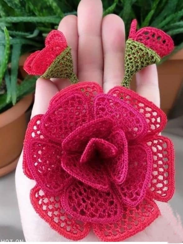 crochet beautiful open stitch flowers 10