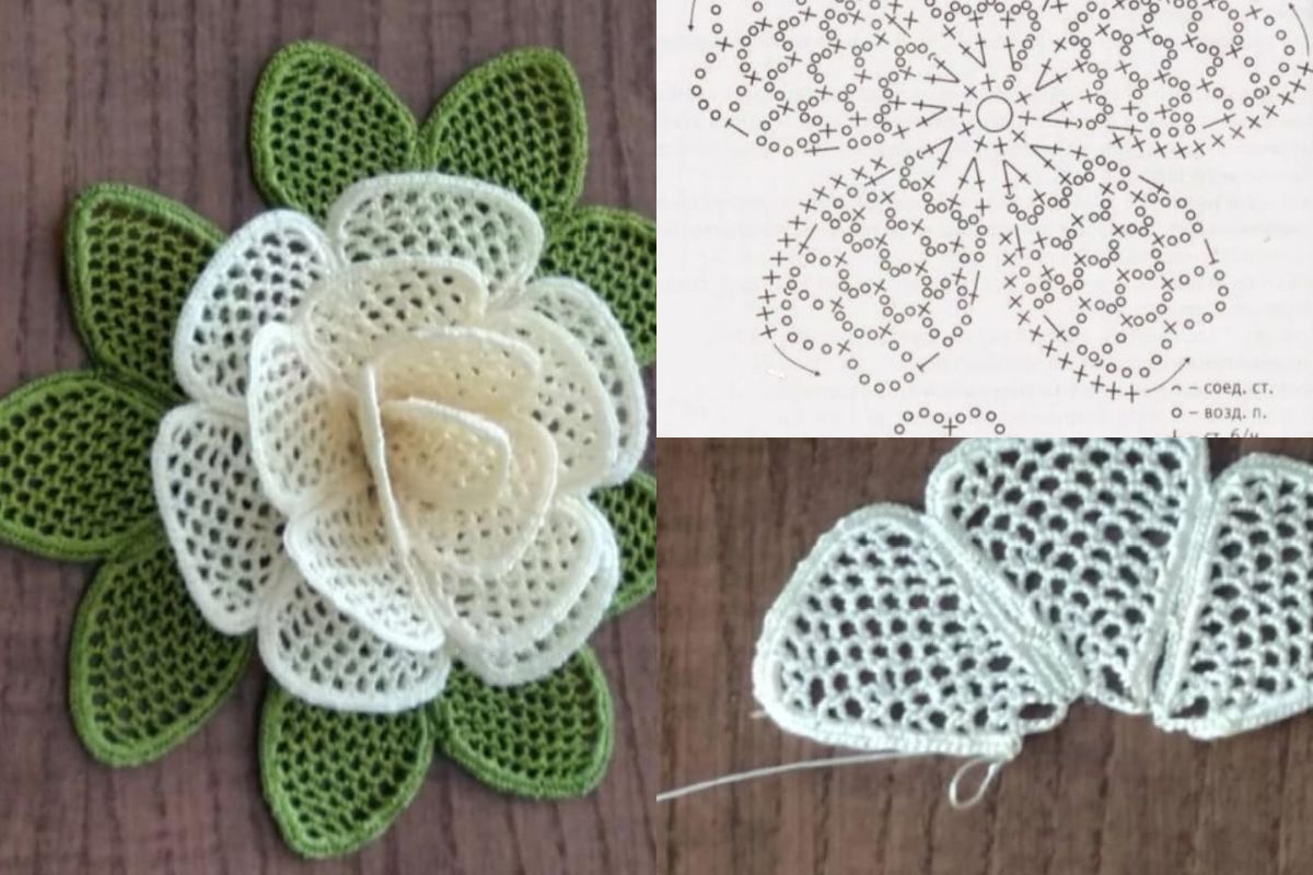 crochet beautiful open stitch flowers 11