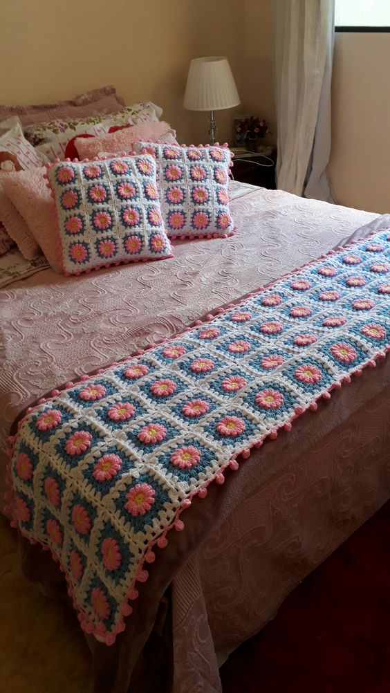 crochet bed runner blanket 4