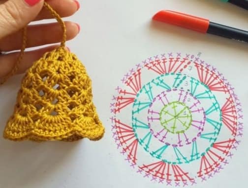 crochet bell appliques 9