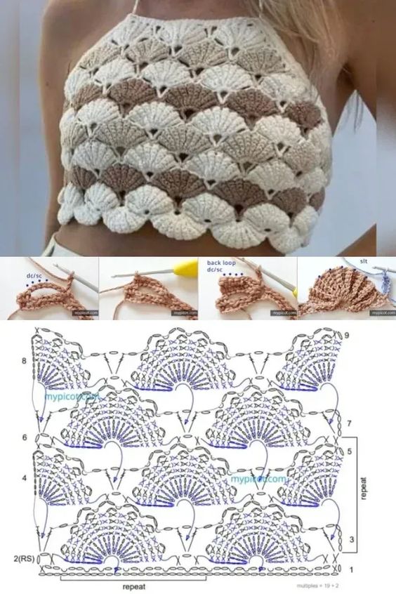 crochet blouse ideas with graphics 2