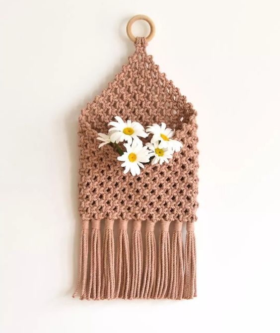 crochet boho wall hanging 10