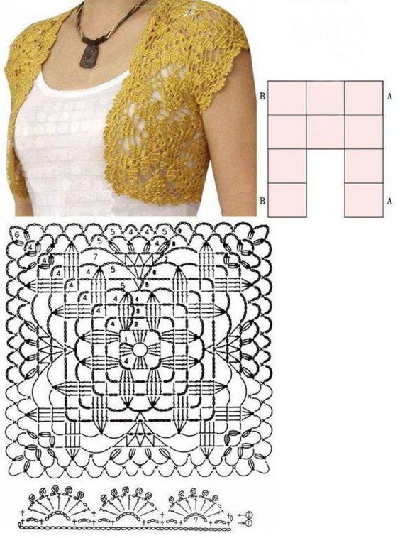 crochet bolero graphics for women 1