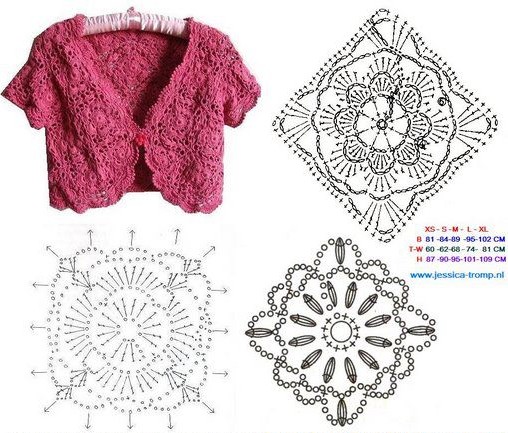crochet bolero graphics for women 13
