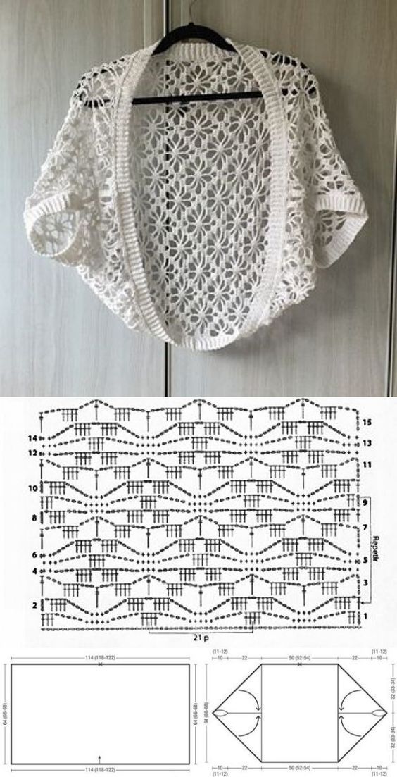 crochet bolero graphics for women