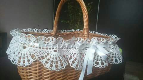 crochet borders to customize straw baskets 3