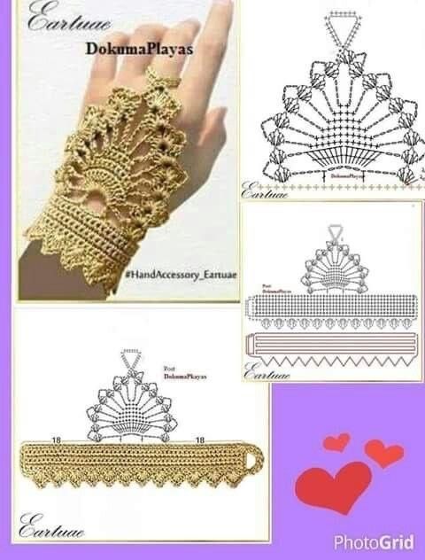 crochet bracelet with finger loop 6